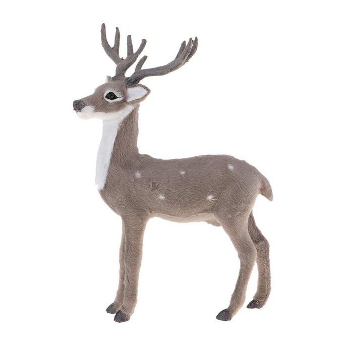 Simulation Christmas Elk Plush Reindeer Model Toy Grey Male Stand