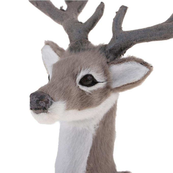 Simulation Christmas Elk Plush Reindeer Model Toy Grey Male Stand