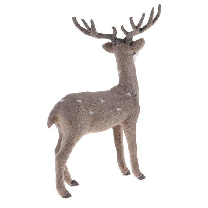 Simulation Christmas Elk Plush Reindeer Model Toy Grey Male Stand