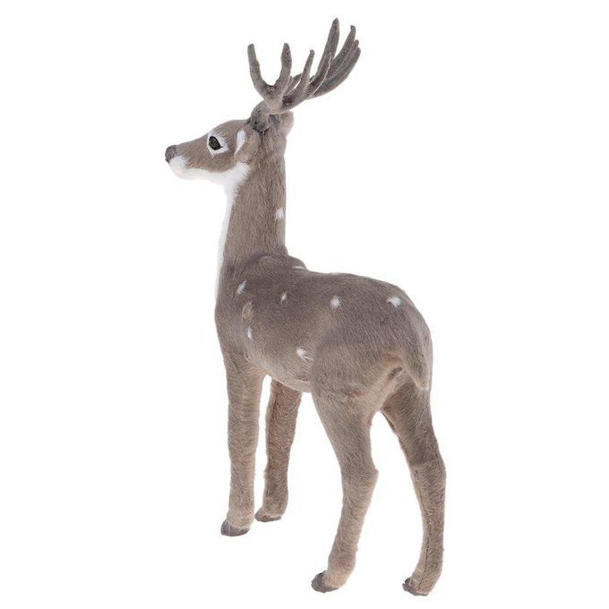 Simulation Christmas Elk Plush Reindeer Model Toy Grey Male Stand