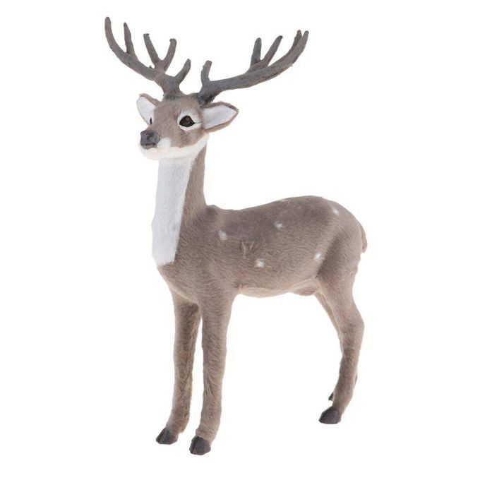 Simulation Christmas Elk Plush Reindeer Model Toy Grey Male Stand