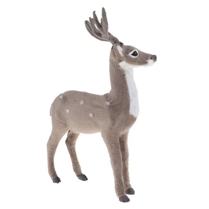 Simulation Christmas Elk Plush Reindeer Model Toy Grey Male Stand