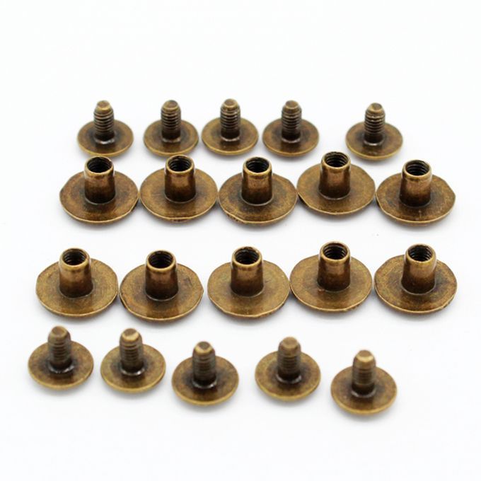 20Pcs Binding Chicago Screws Nail Rivets Studs For DIY Leather Crafts