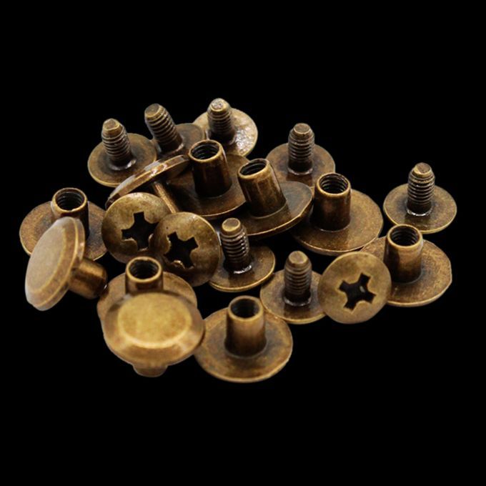 20Pcs Binding Chicago Screws Nail Rivets Studs For DIY Leather Crafts