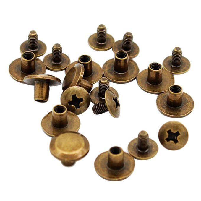 20Pcs Binding Chicago Screws Nail Rivets Studs For DIY Leather Crafts