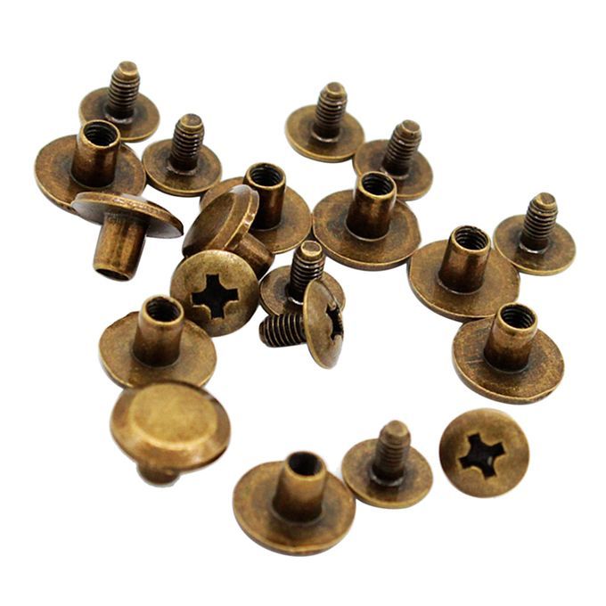 20Pcs Binding Chicago Screws Nail Rivets Studs For DIY Leather Crafts