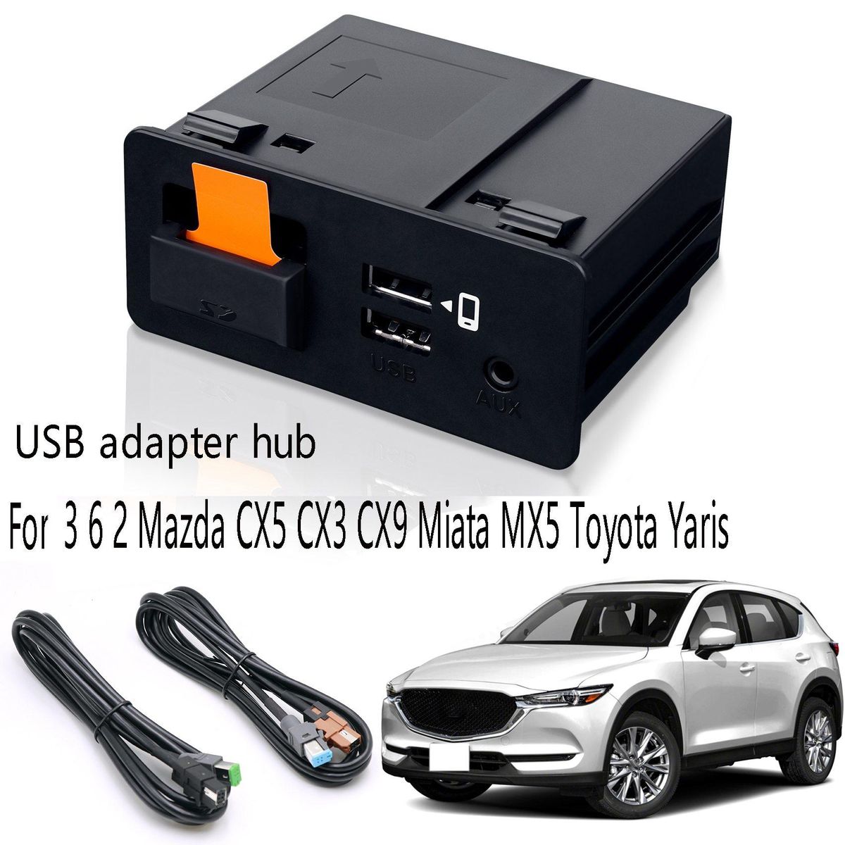 Auto USB Adapter Hub Apple-CarPlay Android TK78-66-9U0C for Mazda 3 6 2 Mazda CX5 CX3 CX9 Miata MX5 Toyota Yaris