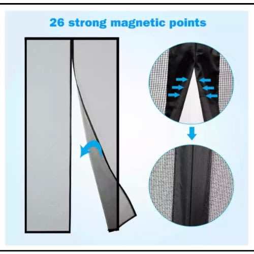 Upgraded Magnetic Door Screen Curtain Fiberglass Material - Fits Standard Door (Size 39