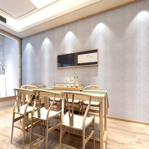 Self Adhesive Brick Wallpaper Sticker -White 70x77cm