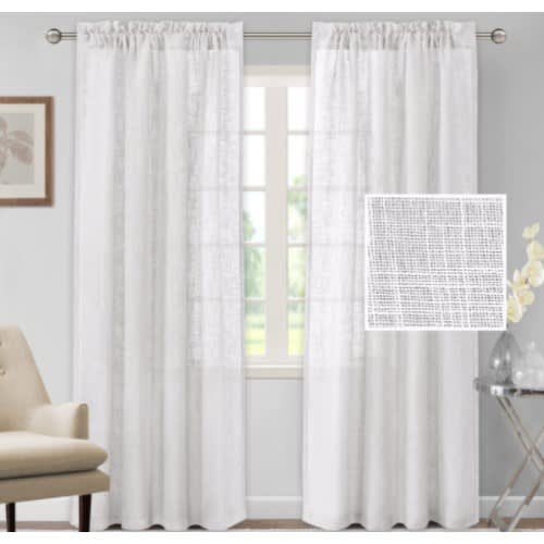 Room Darkening Linen Curtain - Extra Wide