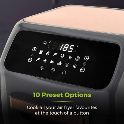 Digital Air Fryer Oven - 12l - 1800w - Grey And Rose Gold