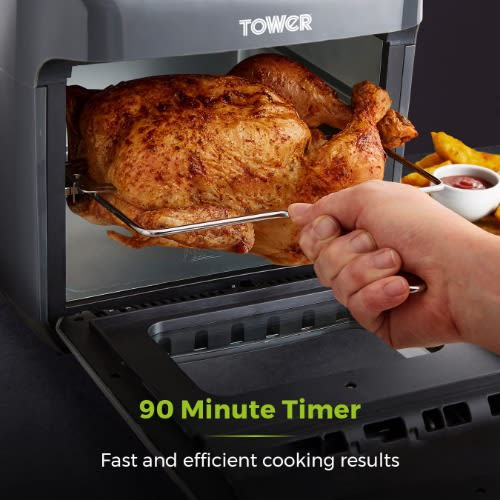 Digital Air Fryer Oven - 12l - 1800w - Grey And Rose Gold