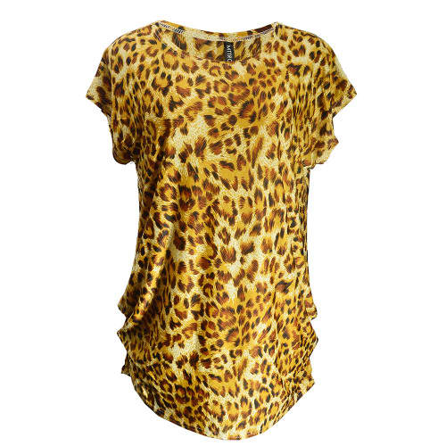 Ladies Leopard Print Ice Silk Blouse