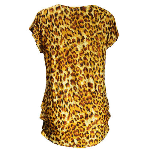 Ladies Leopard Print Ice Silk Blouse