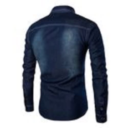 Men's Casual Slim Fit Denim Cotton Shirt - Blue