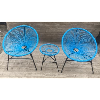 Outdoor 3-Piece Attiro Lounge Set - Blue