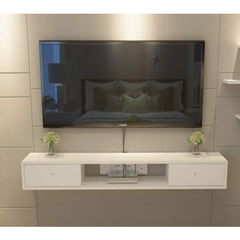 Floating Wooden Tv Wall Mount Shelf