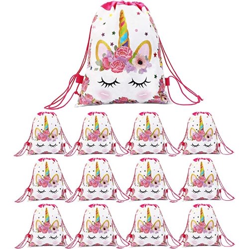 Unicorn Drawstring Party Bag - 12pcs