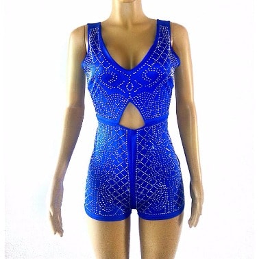 Emfed Studded Romper - Blue
