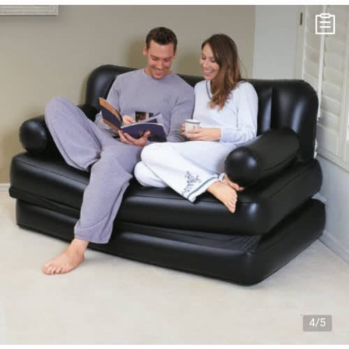 5-In-1 Inflatable Double Sofa Chair And Bed