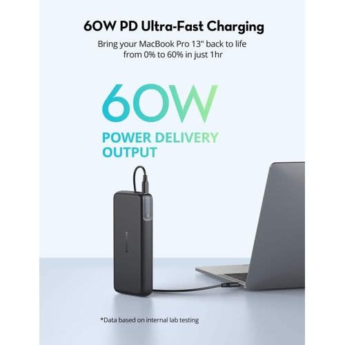 Pd 3.0 Usb C Power Bank  - 2 port Power Delivery - 20000mAh - 60W