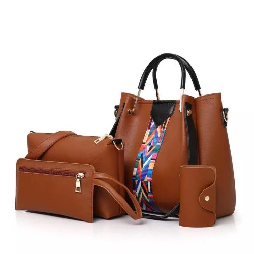 4 In 1 Set Handbags Single Shoulder Messenger Bag-brown