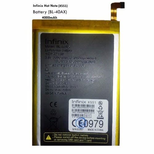 Replacement Battery For  Infinix Hot Note X551 - Bl-40ax -