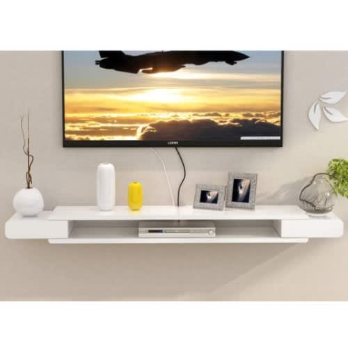 Floating Wooden Tv Wall Mount Shelf Console With Tv Guard - 3ft X 1ftX 1.5ft
