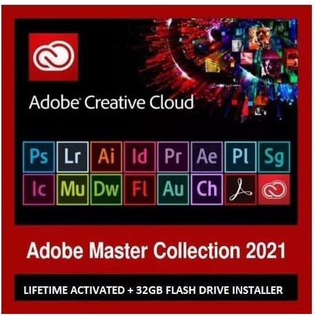 Master Collection CC 2021 - Lifetime Activated With 32gb Usb Flash Drive Installer