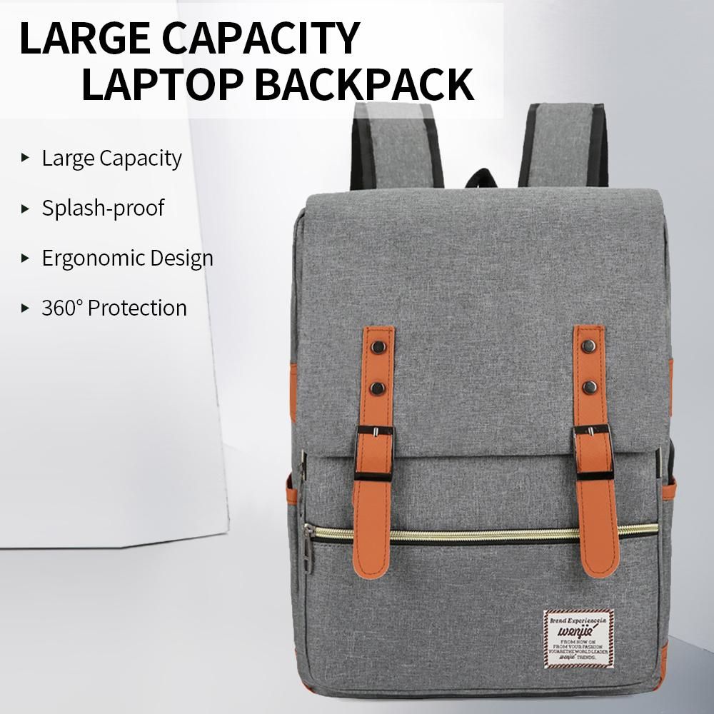 Large Capacity Computer Backpack Fashion Business Bag Outdoor Leisure Travel Bag Set with External USB Port Grey