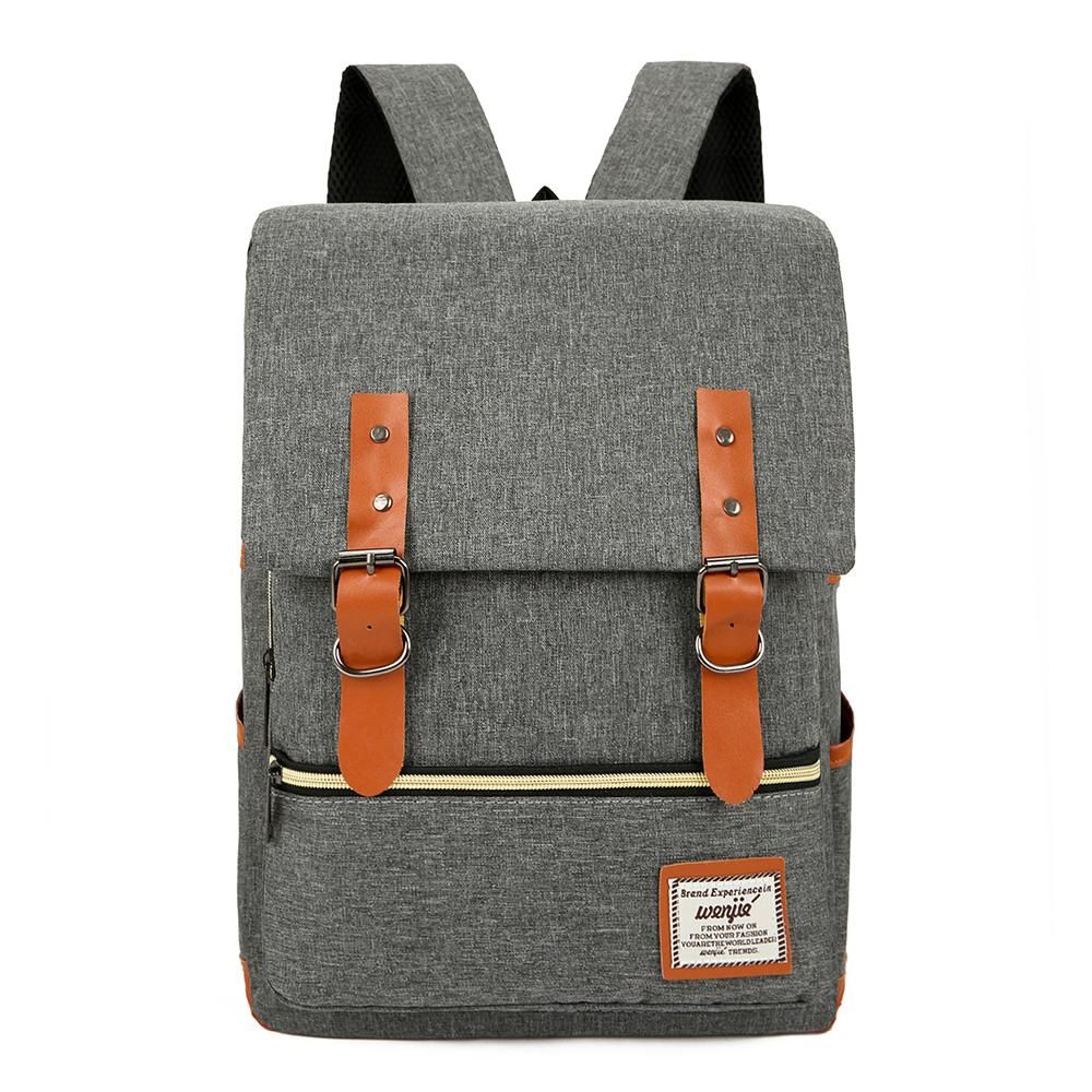 Large Capacity Computer Backpack Fashion Business Bag Outdoor Leisure Travel Bag Set with External USB Port Grey