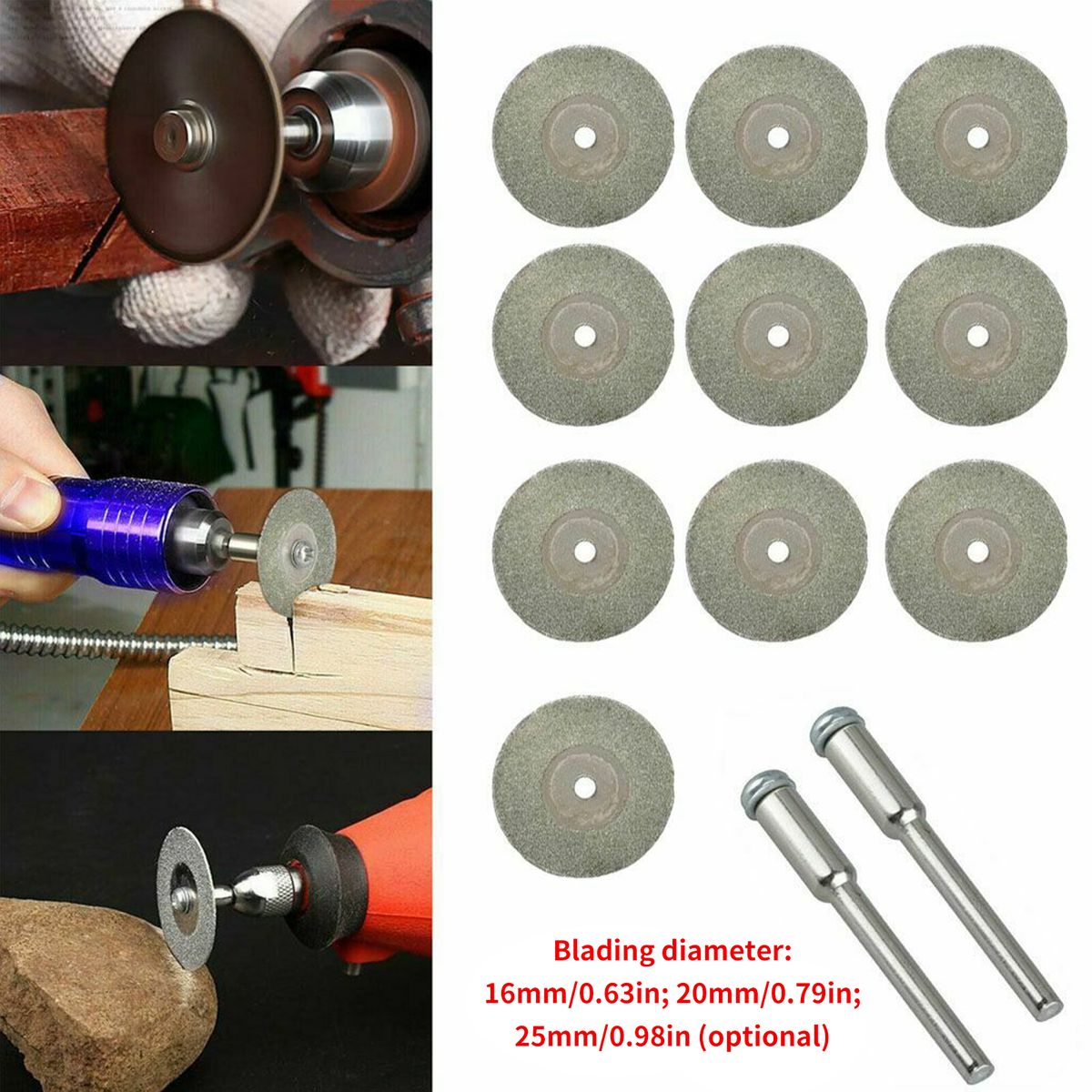 10pcs Diamond Cutting Wheel Sawing Bladings With 2