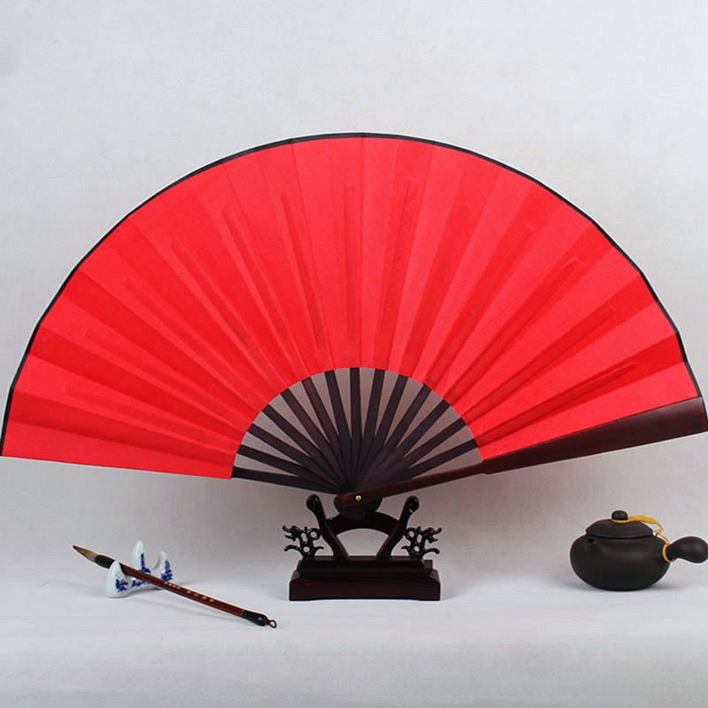 Hand Chinese DIY 13 Party Inch Programs Dance Fan Fan Big Folding Red Decorative Fan 10.6 Silk Wedding Adult Painting Show