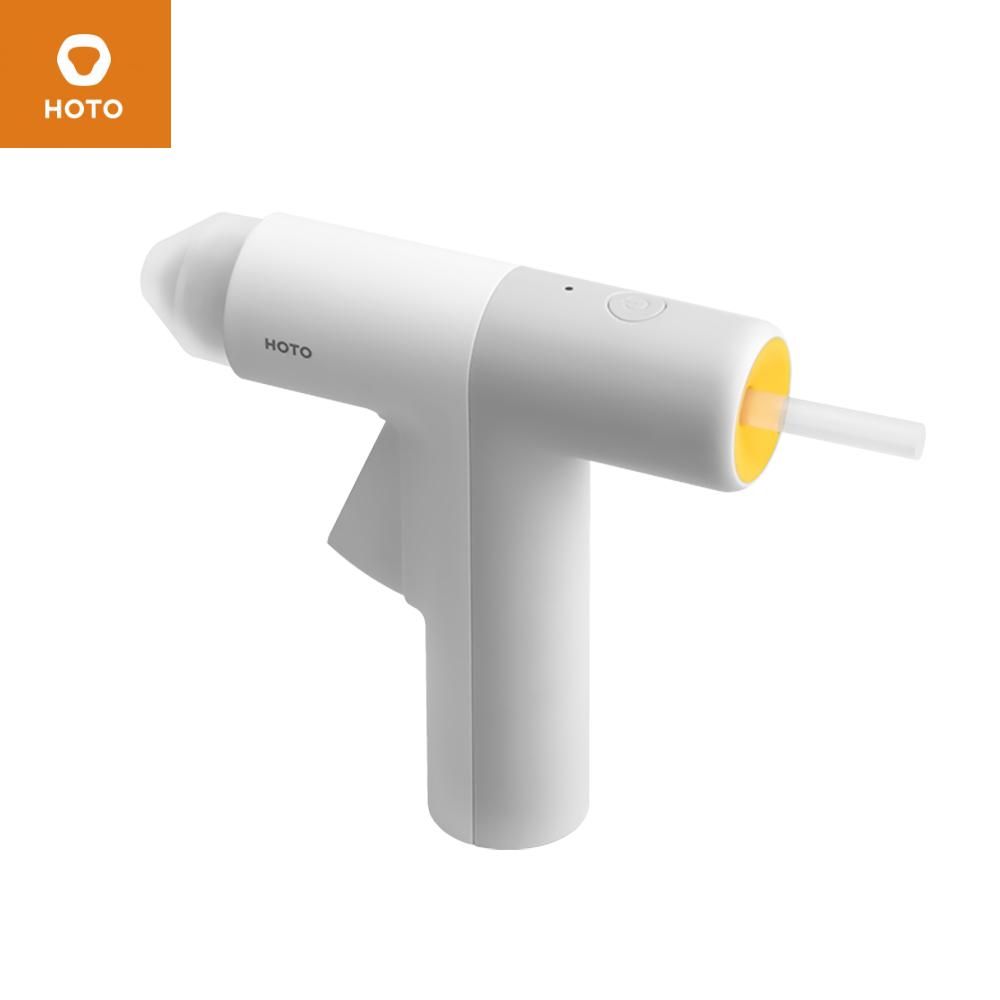 HOTO Hot Glue Gun Cordless Mini Stand-Up Hot Melt Glue Gun Kit with 10pcs Glue Sticks/2000mAh Battery/Removable Anti-hot Cover for DIY Small Craft Projects and Home Quick Repairs