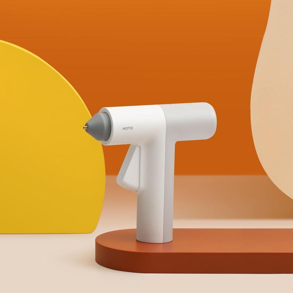 HOTO Hot Glue Gun Cordless Mini Stand-Up Hot Melt Glue Gun Kit with 10pcs Glue Sticks/2000mAh Battery/Removable Anti-hot Cover for DIY Small Craft Projects and Home Quick Repairs