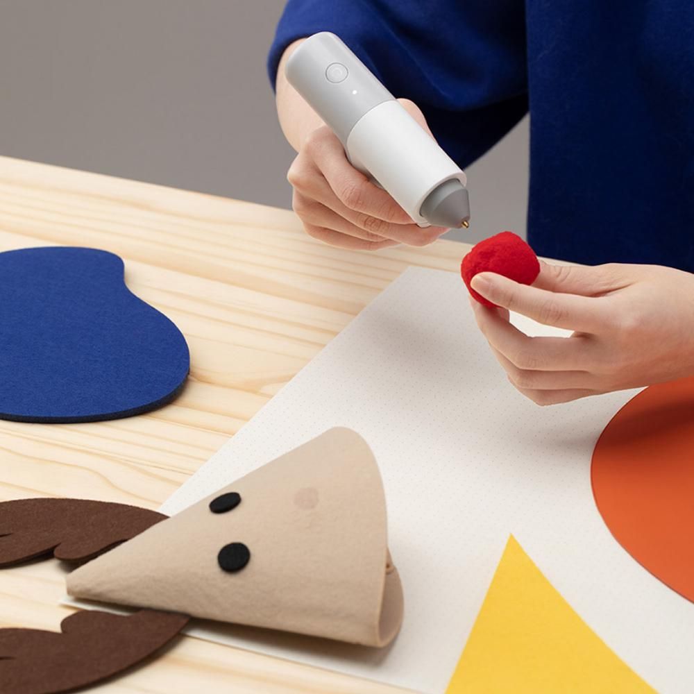 HOTO Hot Glue Gun Cordless Mini Stand-Up Hot Melt Glue Gun Kit with 10pcs Glue Sticks/2000mAh Battery/Removable Anti-hot Cover for DIY Small Craft Projects and Home Quick Repairs
