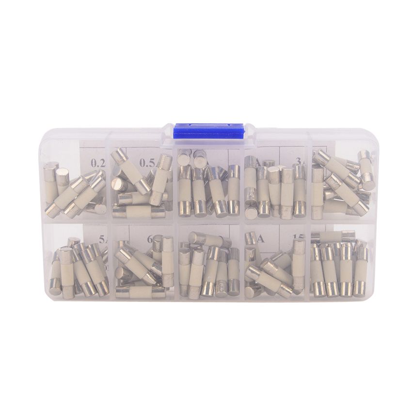 100 Pieces 5x20mm Electric Ceramic Fuse Kit Assortment Amp 0.2A-15A