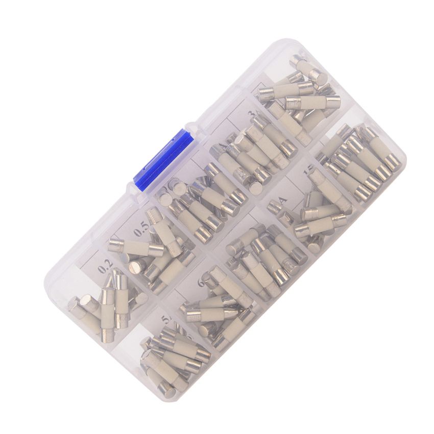 100 Pieces 5x20mm Electric Ceramic Fuse Kit Assortment Amp 0.2A-15A