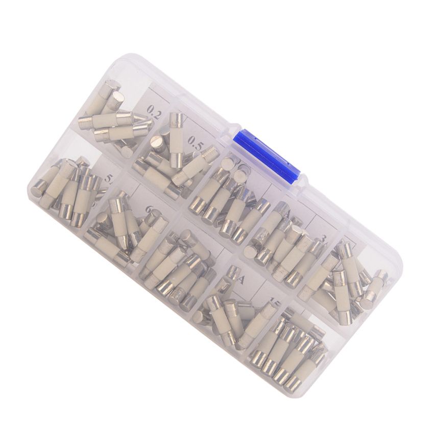100 Pieces 5x20mm Electric Ceramic Fuse Kit Assortment Amp 0.2A-15A