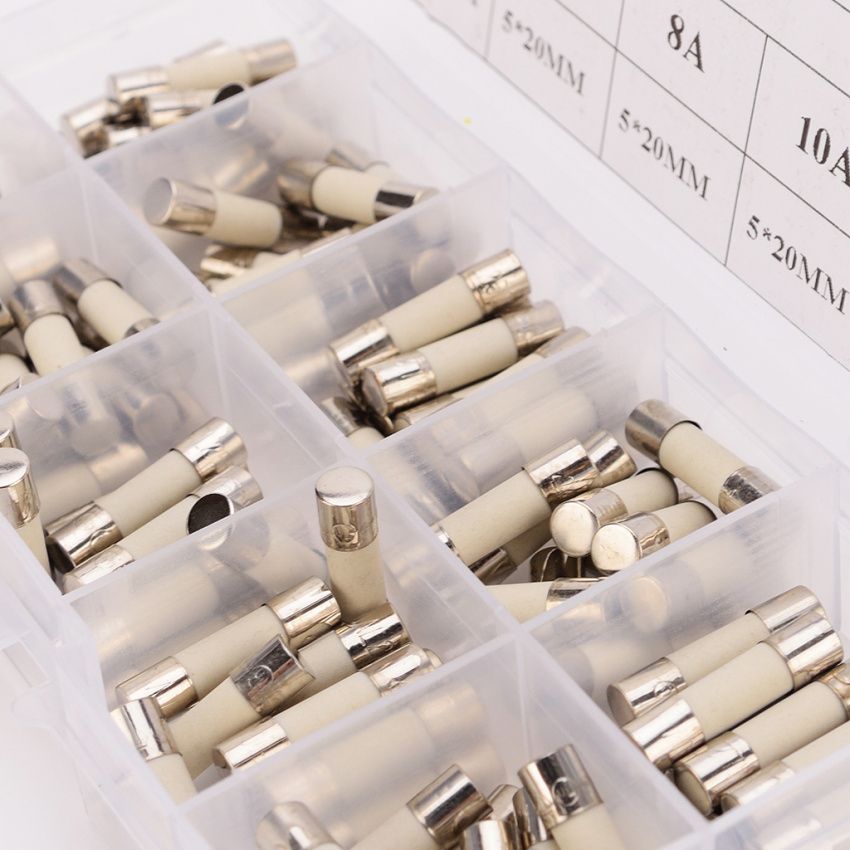 100 Pieces 5x20mm Electric Ceramic Fuse Kit Assortment Amp 0.2A-15A