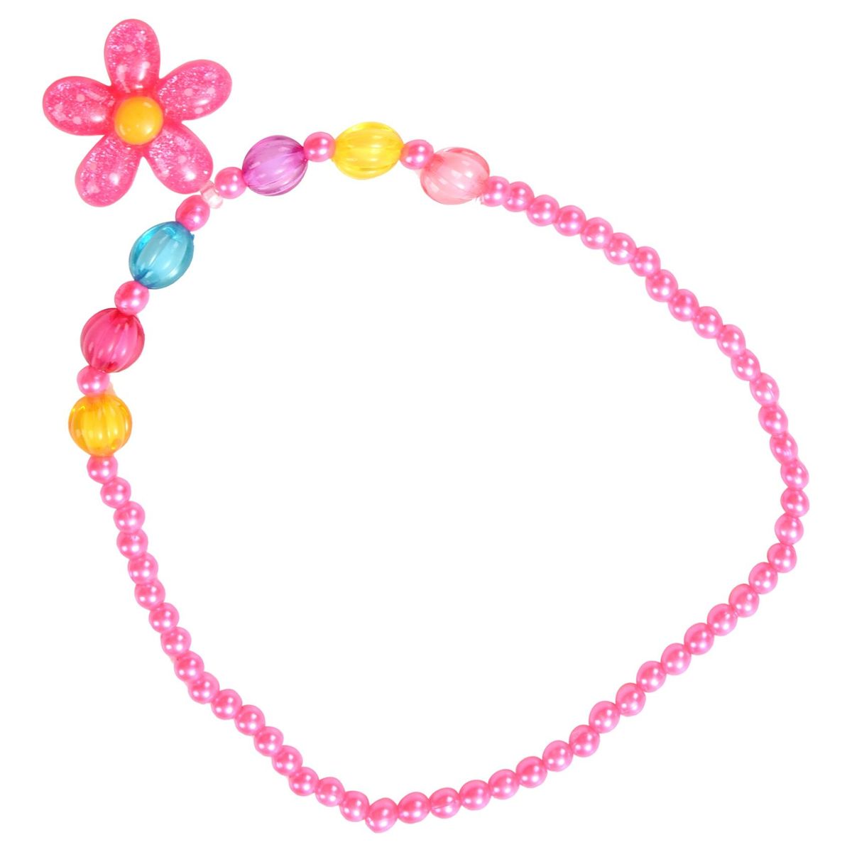 4pcs LovelyGirls Kids Beaded Flower Neck Bracelet Rings Earrings Jewelry Set Children Party Gift