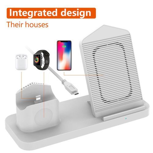 10W Qi Wireless Charger For IPhone XS XR X8 For Watch 4 3 2 For Earbuds Fast Charging Holder Dock Pad For Samsung S9 S10E(Black USB)