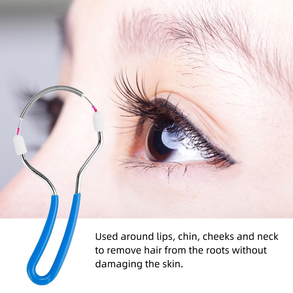 3PCS Spring Facial Hair Remover Eyebrow Face Epilator Portable Hair Removal Device ABS Resin Stainless Steel Spring Face Cosmetics Hair Shaving Tool