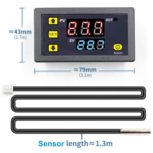 Temperature Controller Thermostat With NTC Sensor.