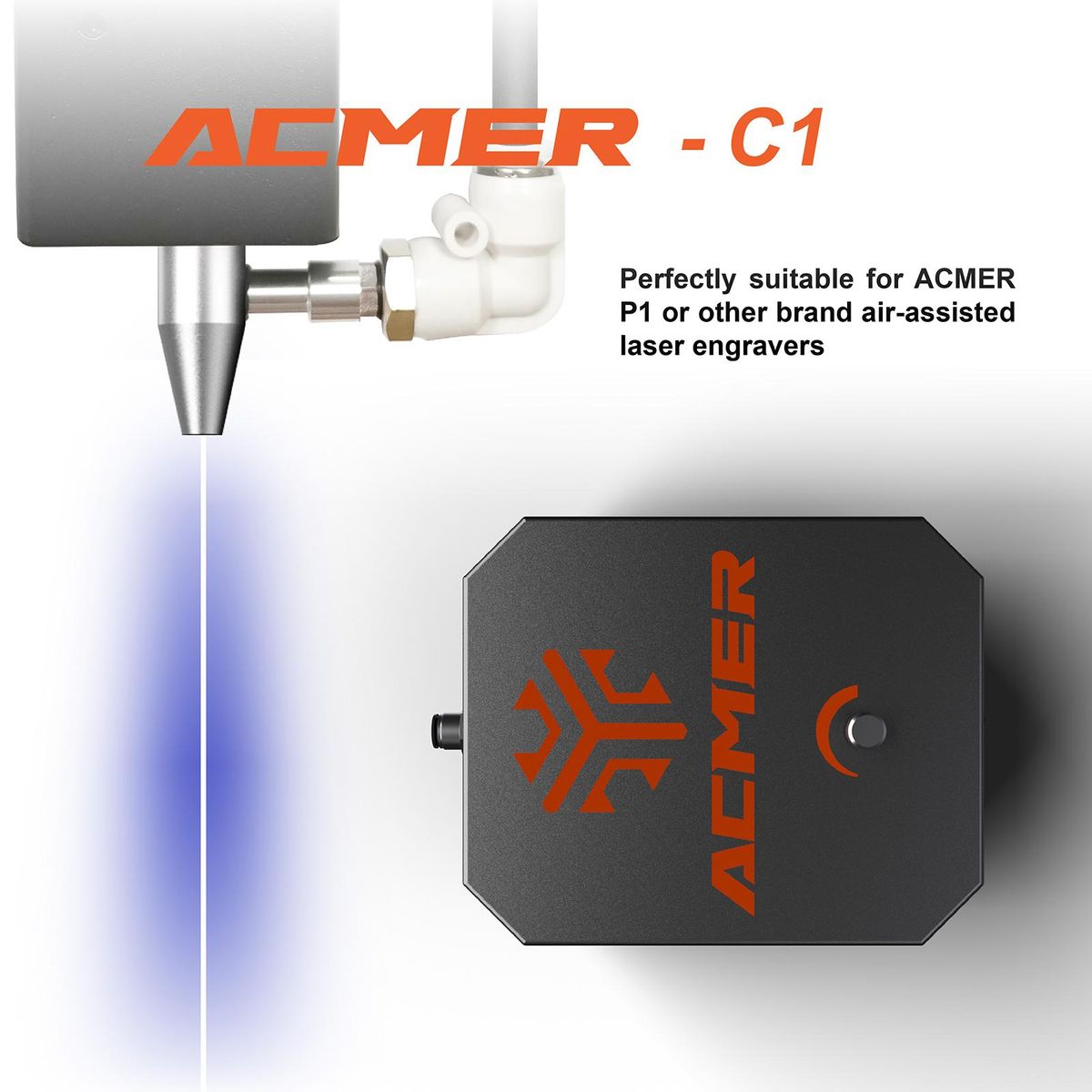 ACMER Air Assist High Speed Air Pump Laser Engraving and Cutting Machine Accessories Adjustable Airflow Remove   Smoke and Dust Easy to Install Compatible with Laser Engravers TWOTREES TS2/Totem S/TTS-55/Atomstack A5   Pro/Sc