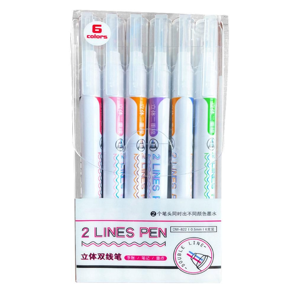 Outline Pen Glitter Two-Line Pens In 6 ColOrs Greeting Card
