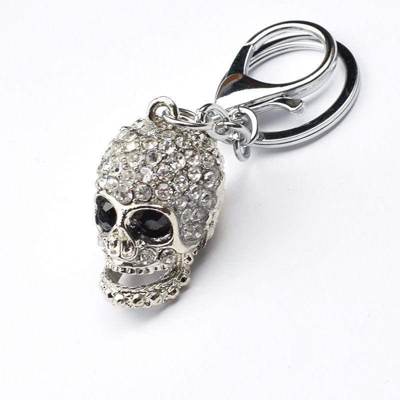 2 PCS Shining Skull Keychain Bag Hanging Jewelry(Diamond Skull)