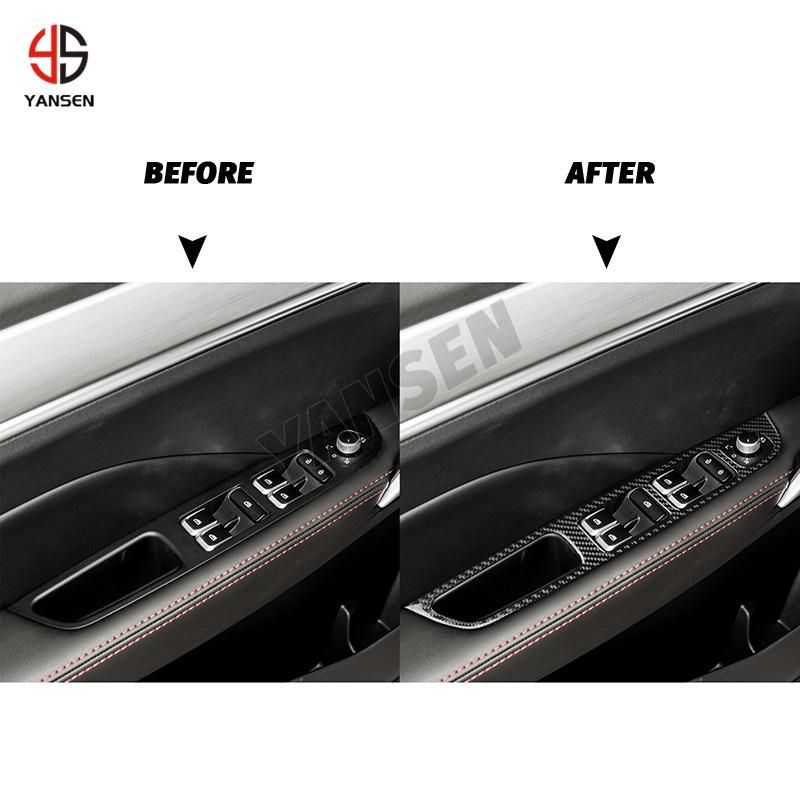 For Acura TL 2009-2014 Real Carbon Fiber Car Window Lift Switch Button Panel Ashtray Trim Cover Stickers Auto Accessories