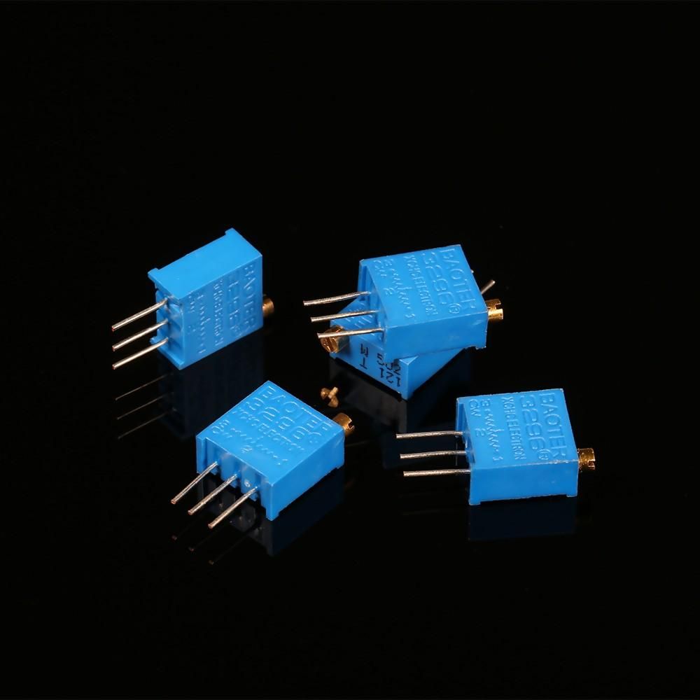 50Pcs 3296W Multiturn Trimmer Potentiometer Kit 3296W High Precision  Variable Resistor 500R 1K 2K 5K 10K 20K 50K 100K 200K 1M