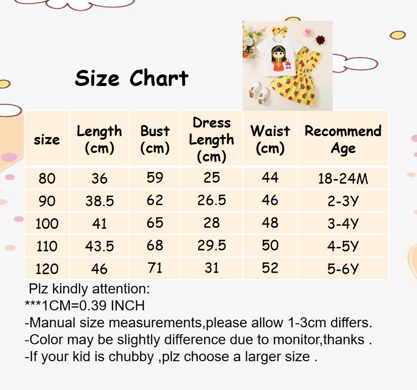 Kid Girls Clothing Set Cartoon Muslim Girl Short Sleeve T-shirt Suspender Skirt